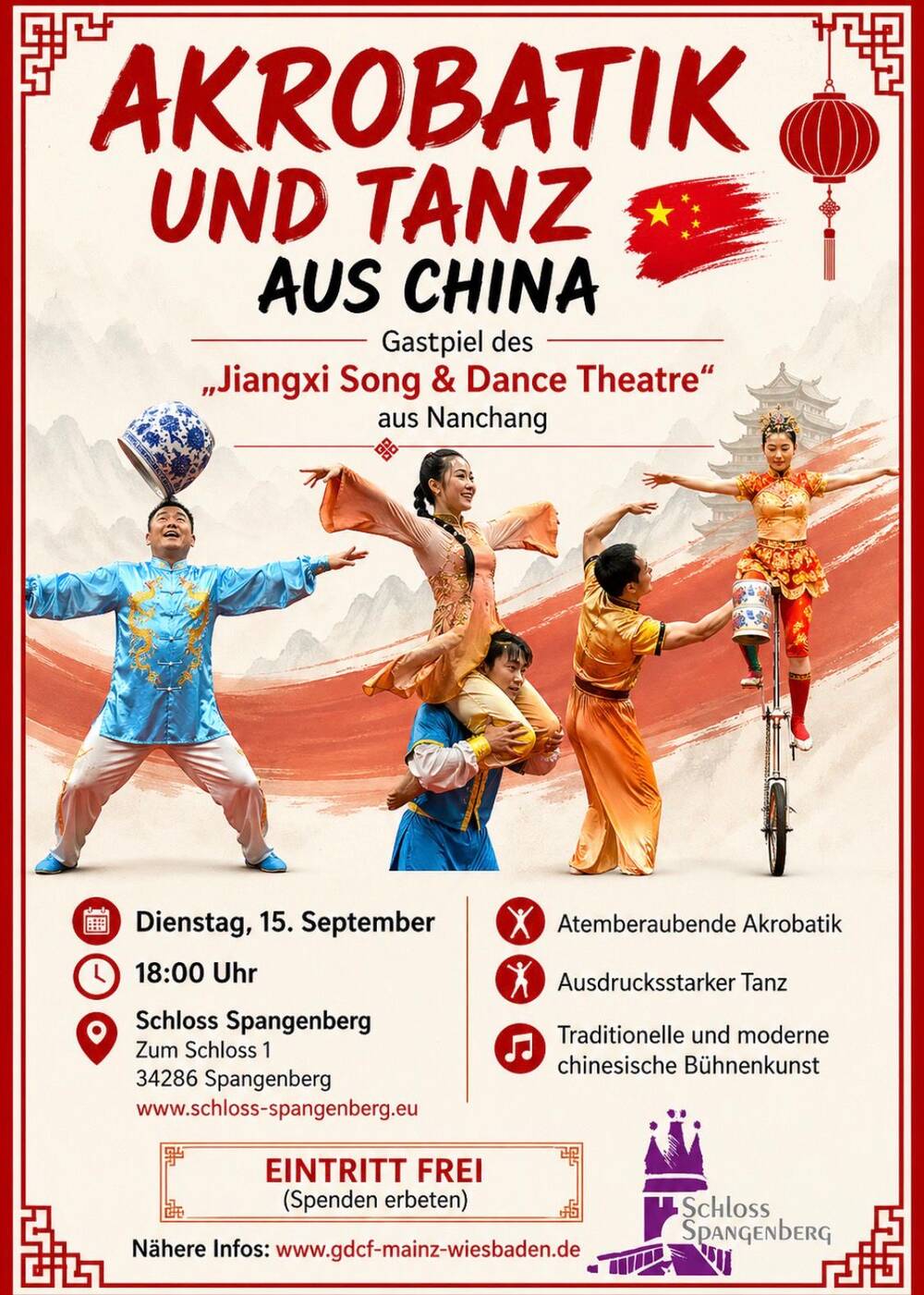 Akrobatik und Tanz aus China, Dienstag 15.09.2026 um 18:00 Uhr