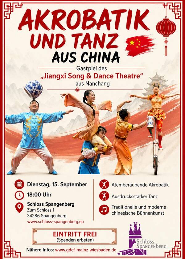 Akrobatik und Tanz aus China, Dienstag 15.09.2026 um 18:00 Uhr